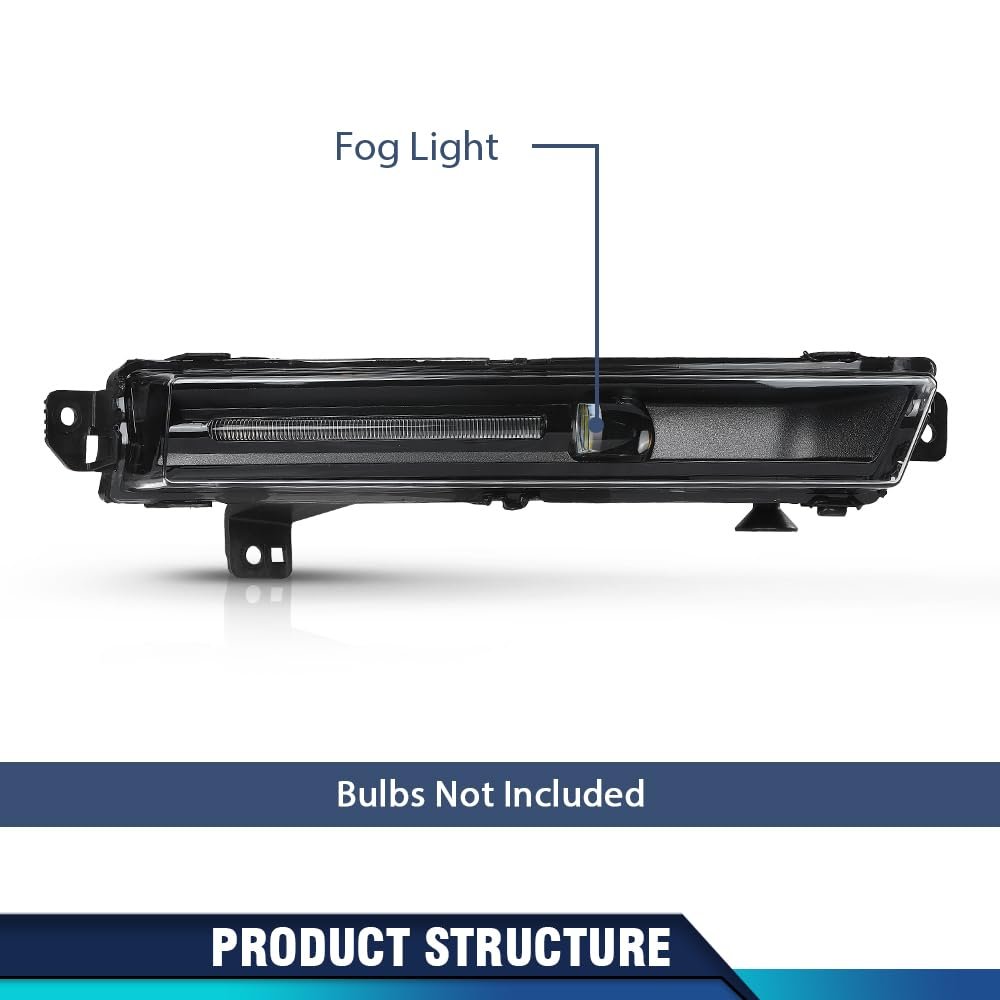 Front Fog Light Lamp Passenger Right Side For Land Rover Range Sport 2018-2022 Fit 2018-2021 Lr142092 Lr098340 Clear Lens Black