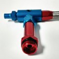 Braided Holley 4150 4160 Double Pumper Fuel Line Log Red Blue Anodized Sbc Bbc