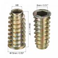 Uxcell M8x30mm Furniture Screw-in Nut Zinc Alloy Threaded Insert Nuts For Wood 25pcs