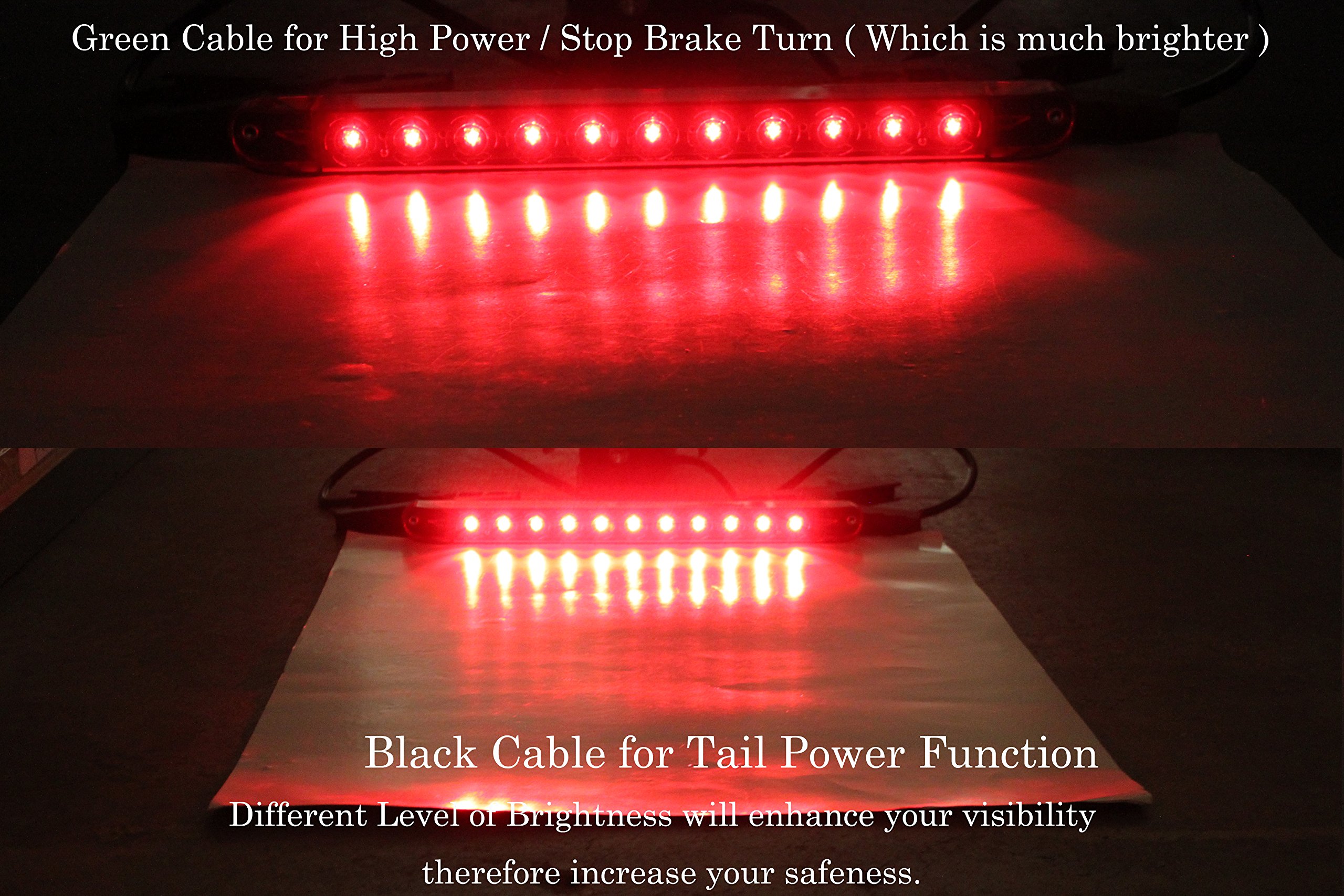 6 Red Brake Stop Turn Tail Identification Light Bar Set For Truck Trailer Rv Waterproof Led Polycarbonate Lens Dot Approved 9