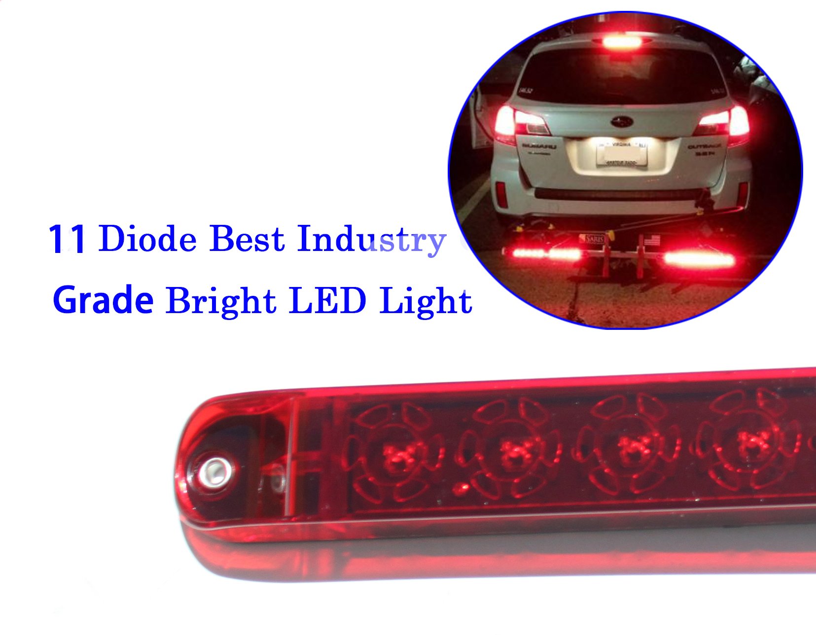 6 Red Brake Stop Turn Tail Identification Light Bar Set For Truck Trailer Rv Waterproof Led Polycarbonate Lens Dot Approved 9