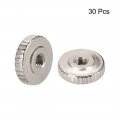 Uxcell Round Knurled Thumb Nuts Conector Lock Adjusting M3 Female Threaded Thin Type Nickel Plated Pack Of 30