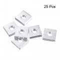 Uxcell Square Nuts M6x14mmx4mm Zinc-plated Metric Coarse Thread Assortment Kit 25 Pcs