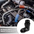 X Autohaux 90 Degree 12an Flare To Orb Port Male Fuel Pump Rail Adapter Swivel Fitting Adapters With O Ring For Car Black