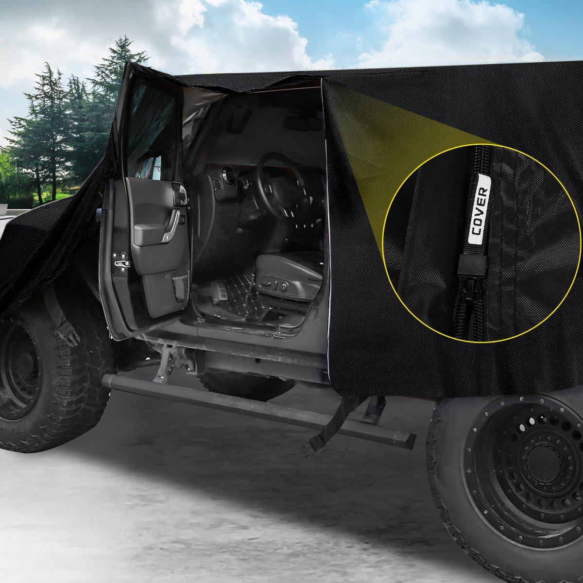 Suv Car Cover Cab For Jeep Wrangler Jk Jl Hardtop And Convertible Soft Top 2 Door 2007-2021 Outdoor Sun Dust Wind Snow