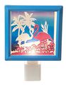 Flamingos And Palm Trees Laser Cut Scene Box Night Light Electric Acrylic 