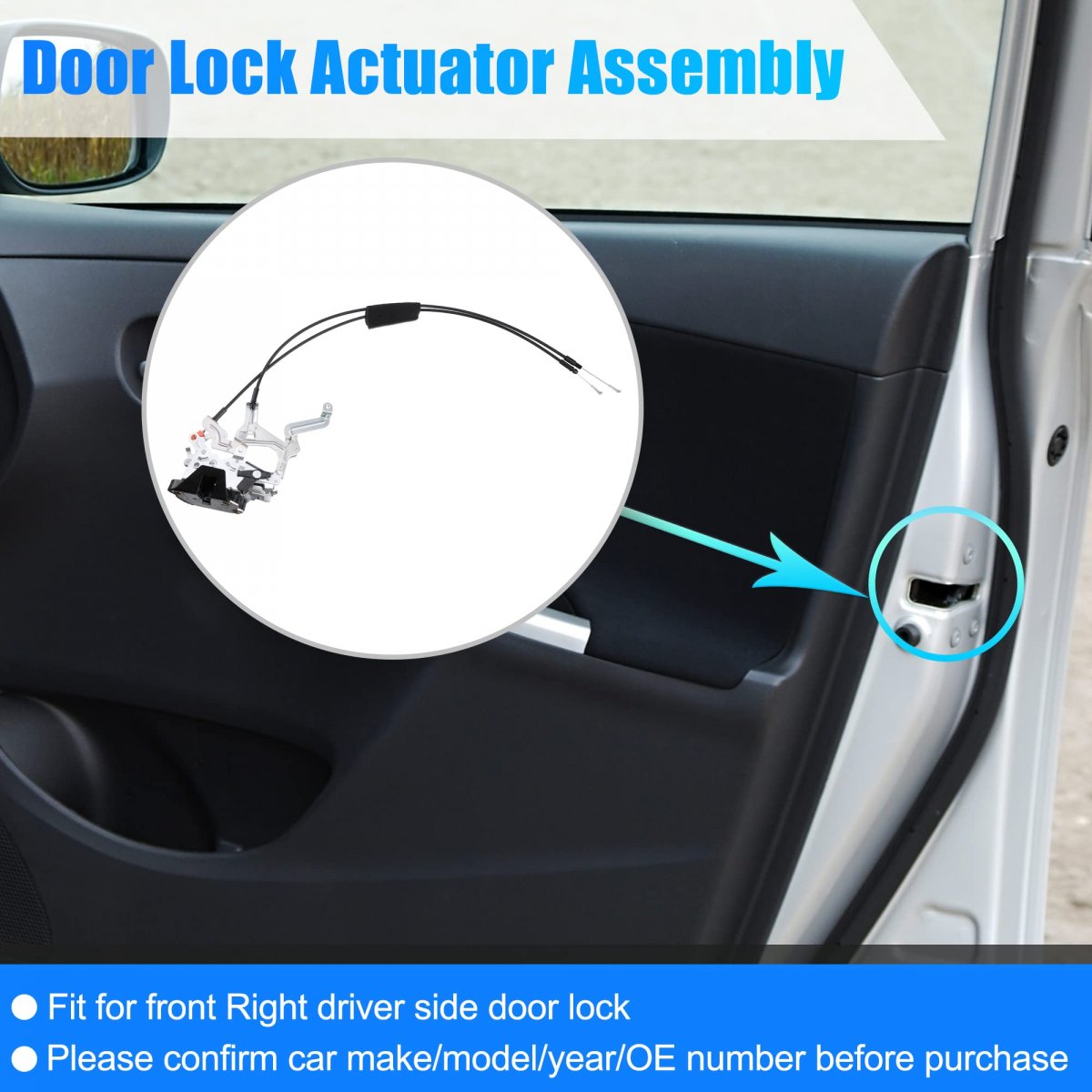 Rear Left Side Door Latch Actuator With Cable Assembly For Toyota Sequoia 4 7l 2001-2007 69306-0c010 Double Cab Replace