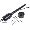 32 Tilt Floor Shift Steering Column Black No Key With 9 Hole Wheel Adapter Stainless Steel Manual Transmission 