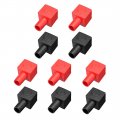 Uxcell Battery Terminal Insulating Rubber Protector Covers Square For 7mm 14mm Cable Red Black 5 Pairs 