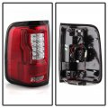 Acanii For 2004-2008 Ford F150 Lobo Styleside Red Clear Led Tube Tail Lights Brake Lamps Driver Passenger Side