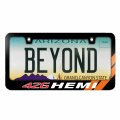 Hemi 426 Orange Stripe Black Metal License Plate Frame Official Licensed Universal Fit For Car Suv Truck 12 In X 6 With Screw