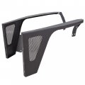Front Fender Flare For 1987-1996 Jeep Wrangler Yj Off Road Armor Rocker Guards With Steel Mesh Led Eagle Lights Black 2 Pcs