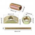 Uxcell 2 Sets Furniture Hardware Zinc Plated Half-moon Nut Connecting Fitting Bronze Tone