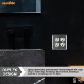 Sunlite 2-gang Receptacle Duplex Wall Plate Plastic Outlet Covers Matching Screws Included Ul Listed 12 Pack Steel Count