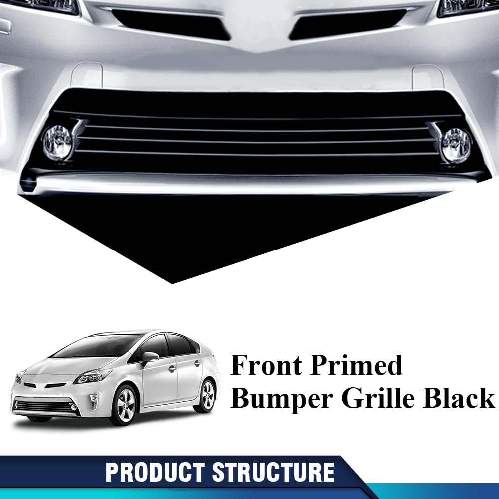 Front Primed Bumper Grille Black Grill For Toyota Prius 2012-2015 5310247020 To1036157