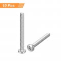 Uxcell 6-32x2 Pan Head Machine Screws 304 Stainless Steel 18-8 Screw Phillips Drive Fully Threaded Bright Finish Pack Of 10