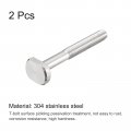 Uxcell T-slot Bolts 2pcs M10x80mm Slot Drop-in Stud Sliding 304 Stainless Steel Shape Screws For T Track