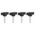 4pcs Clamping Screw Knob M4 X 25mm Metric Carbon Steel T Shaped Thumb Screws Handle For Quick Remove Hand Tightening 