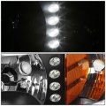 Pair Of Black Housing Amber Side Led Drl Headlight Head Lamps Compatible With Dodge Ram 1500 2500 3500 94-02