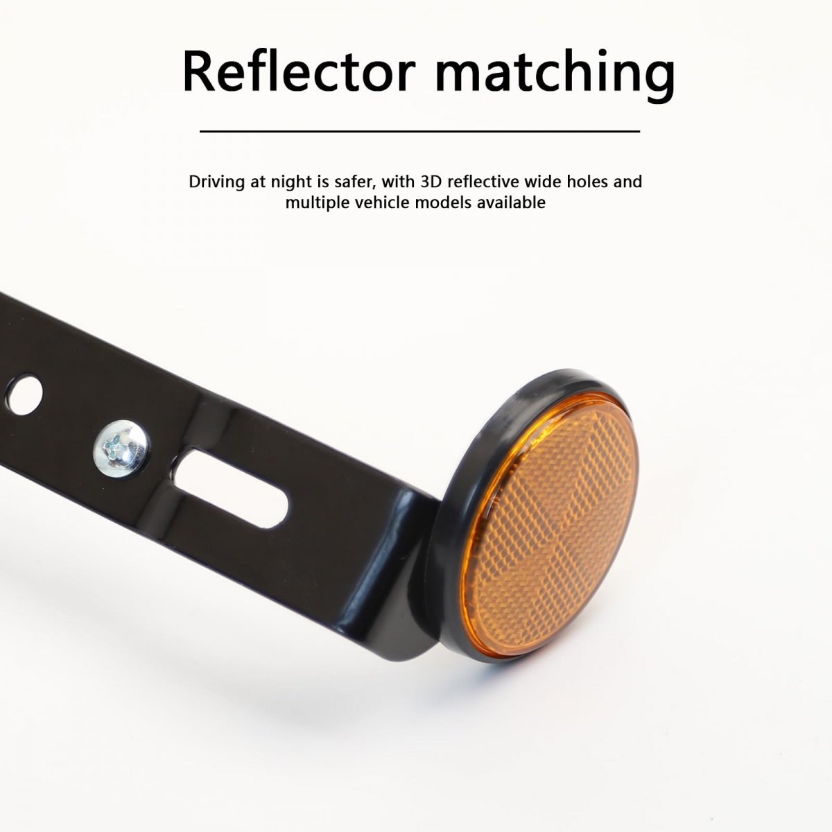 Minho Sleek Motorcycle License Plate Bracket With Integrated Reflectors On Both Sides Black Color