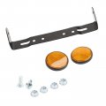 Minho Sleek Motorcycle License Plate Bracket With Integrated Reflectors On Both Sides Black Color 