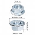 Uxcell 5 8 -11 Serrated Flange Hex Lock Nuts Carbon Steel Zinc Plated 10pcs
