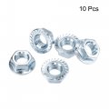 Uxcell 5 8 -11 Serrated Flange Hex Lock Nuts Carbon Steel Zinc Plated 10pcs