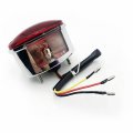 Httmt Oval-shape Led Tail Brake Light License Plate Compatible With Hond Kawasak Suzuk Yamah Chrome