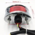 Httmt Oval-shape Led Tail Brake Light License Plate Compatible With Hond Kawasak Suzuk Yamah Chrome