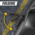 Left Driver Side Black Power Heated Glass Manual Folding Rear View Tow Mirror Compatible With Ford F-150 04-14