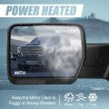 Left Driver Side Black Power Heated Glass Manual Folding Rear View Tow Mirror Compatible With Ford F-150 04-14