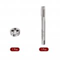 Uxcell 5 16-32 Unef Metric Tap And Die Set Hss Machine Thread Screw With Alloy Tool Steel Round Threading Silver Tone 2pcs
