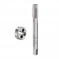 5 16-32 Unef Metric Tap And Die Set Hss Machine Thread Screw With Alloy Tool Steel Round Threading Silver Tone 2pcs
