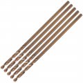 5pcs 1mm Twist Drill W Titanium Coated High Speed Steel Bit Hss M35 Co For Copper Aluminum Alloy 