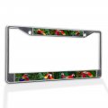 Fastasticdeals Metal Insert License Plate Frame Macaw Parrots Weatherproof Car Accessories Chrome 2 Holes Solid 