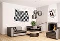 Skull Checkerboard 7 Piece Fabric Peel And Stick Wall Skin Art 50x38 Inches 