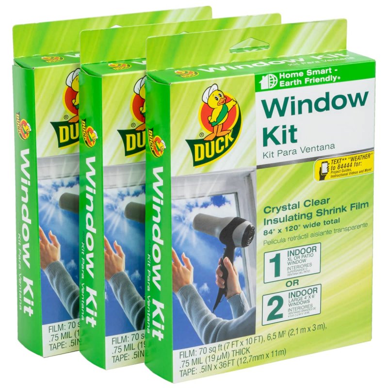 Duck Brand Window Insulation Kit Fordoor Extra Large Windows Or Patio Doors 84 In X 120 In 3-pack