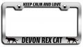 Keep Calm And Love Devon Rex Cat Chrome Metal License Plate Frame Heavy Duty Stainless Steel Tag Holder For Us Canada Vehicles