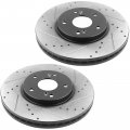 Motorbymotor Front Rear Brake Rotors Fits For 2003-2007 Honda Accord 2 4l Disc Models E-coating Drilled Slotted Rotor Ceramic 