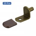 Uxcell Shelf Support Pegs 25pcs 6mm 1 4 L-shaped Bracket Pin With Rubber Sleeve For Furniture Shelves Supplies Bronze Tone