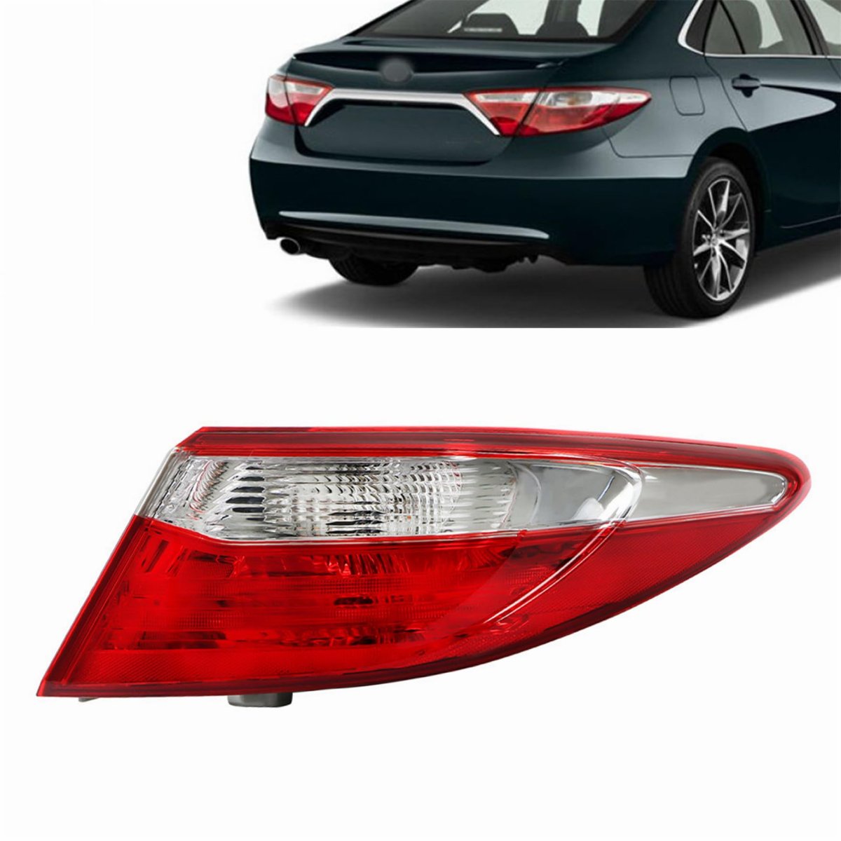 Passenger Right Rear Tail Light Assembly For Camry 2015 2016 2017 Red Clear Brake Replacement 8155006640 Waterproof Halogen
