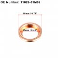 X Autohaux 15pcs 11026-01m02 Engine Oil Drain Screw Gasket M11 Crush Washer For Nissan Pickup 1984-2010