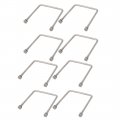 M4 Thread 50mm Inner Width 304 Stainless Steel Square U Bolt Silver Tone 8pcs 