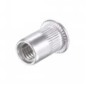 Uxcell M8 Rivet Nuts Aluminium Alloy Knurled Flat Head Threaded Insert Nut Silver 25pcs
