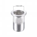 Uxcell M8 Rivet Nuts Aluminium Alloy Knurled Flat Head Threaded Insert Nut Silver 25pcs
