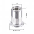 Uxcell M8 Rivet Nuts Aluminium Alloy Knurled Flat Head Threaded Insert Nut Silver 25pcs