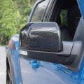 Boltry Abs Engineering Plastics Carbon Fiber Print Chrome Automobile Side Mirror Cover Door Rearview Trim For Ford F150