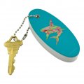 Graphics More Mosaic Lily Shark Tropical Island Surf Floating Keychain Oval Foam Fishing Boat Buoy Key Float