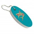 Graphics More Mosaic Lily Shark Tropical Island Surf Floating Keychain Oval Foam Fishing Boat Buoy Key Float