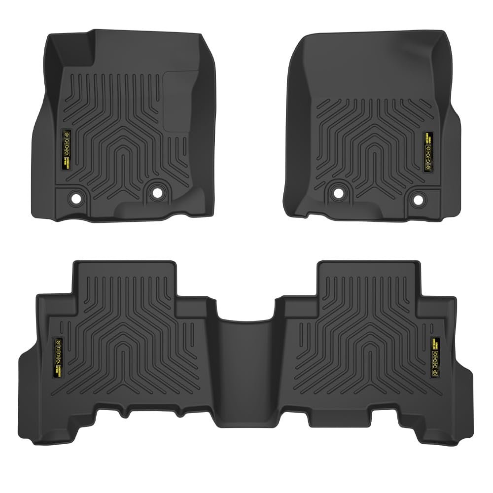 All Weather Floor Mats For Toyota 4runner 2013 2024 And Lx Gx460 2014 2023 Heavy Duty Tpe Cargo Liners 3 Piece Set Black